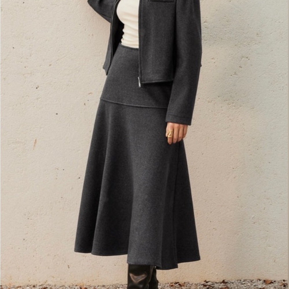 OGL CashSoft Charcoal A-Line Skirt